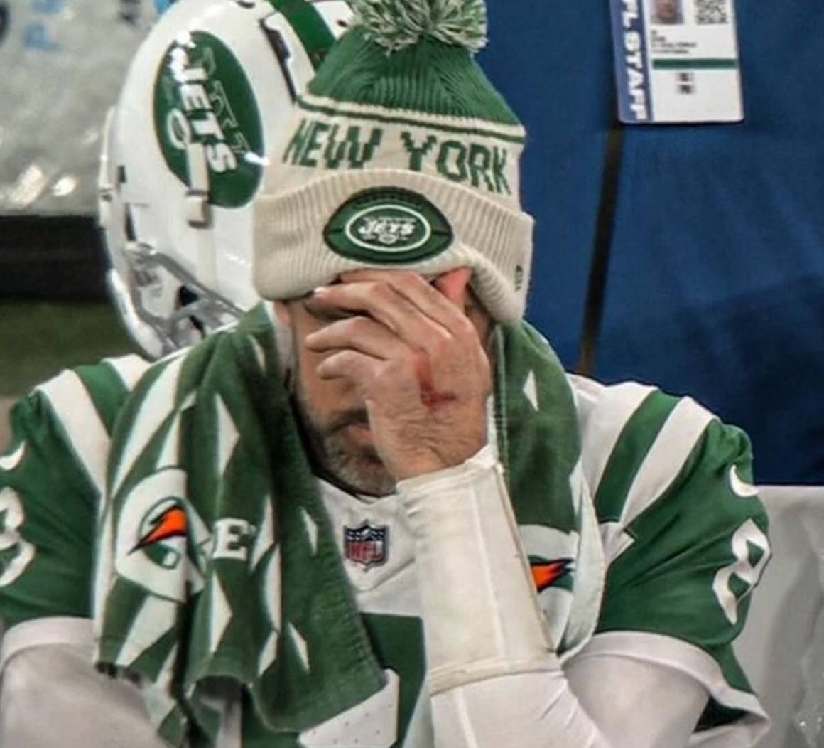 Aaron Rodgers looking sad