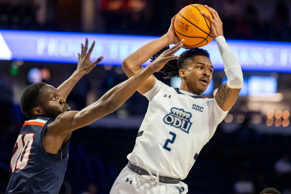 Chaunce Jenkins playing in a game for Old Dominion University.