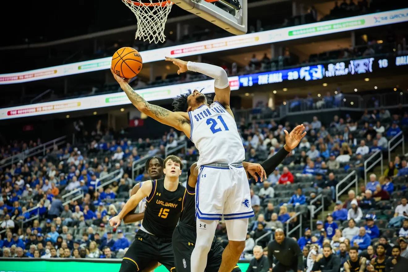 Isaiah Coleman driving to the basket for a shot