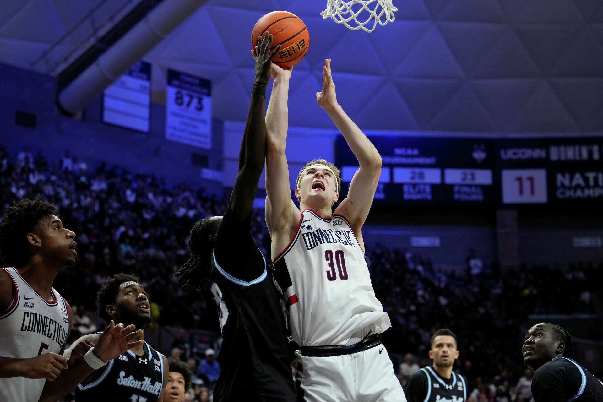 Liam McNeeley and the Huskies cruised their way to a dominant win over the Pirates on Saturday.