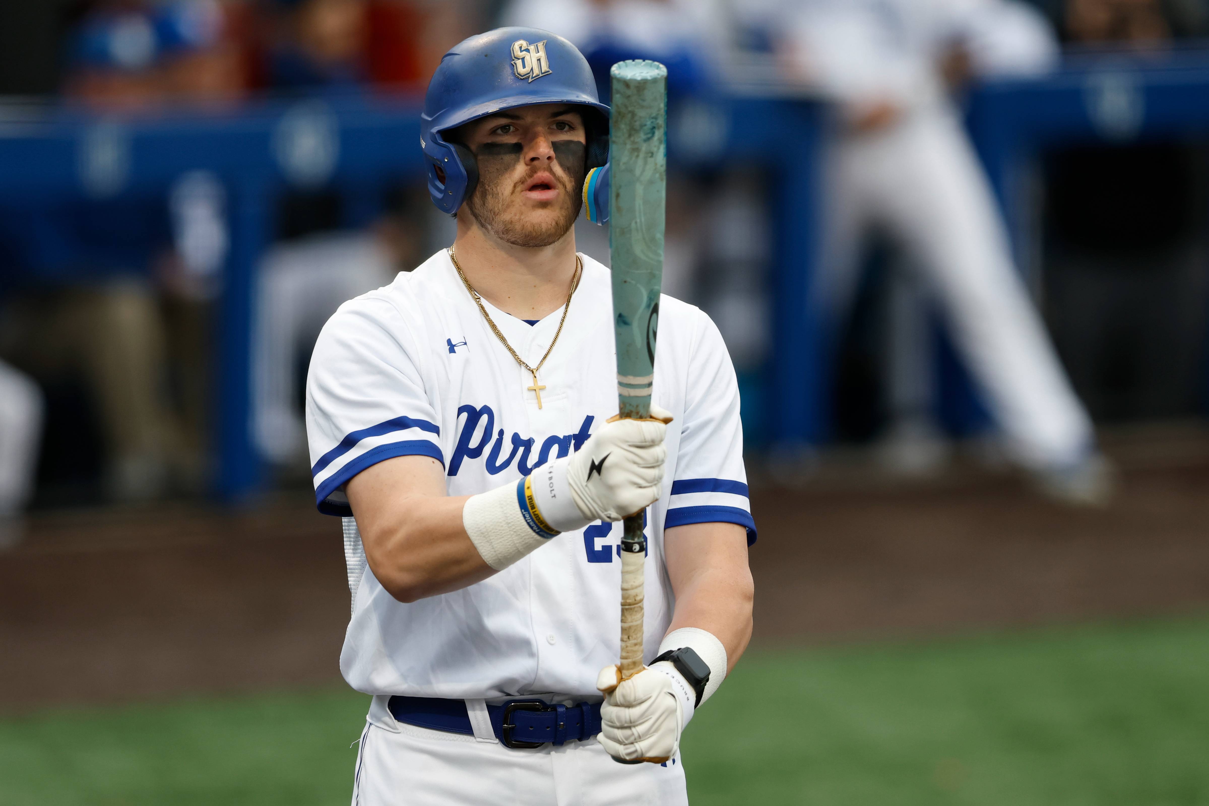 Kevin Milewski hit a game-tying double in the Pirates' loss to St. John's on Sunday.