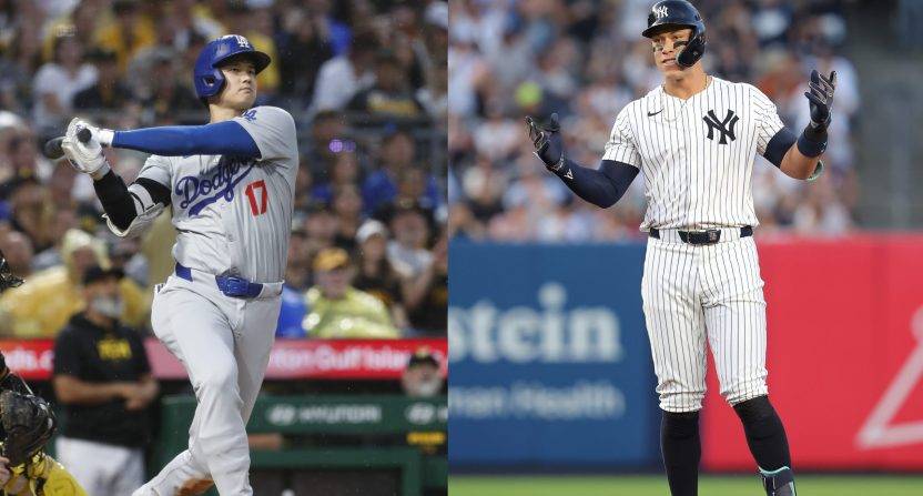 Shohei Ohtani (left) and Aaron Judge (right)
