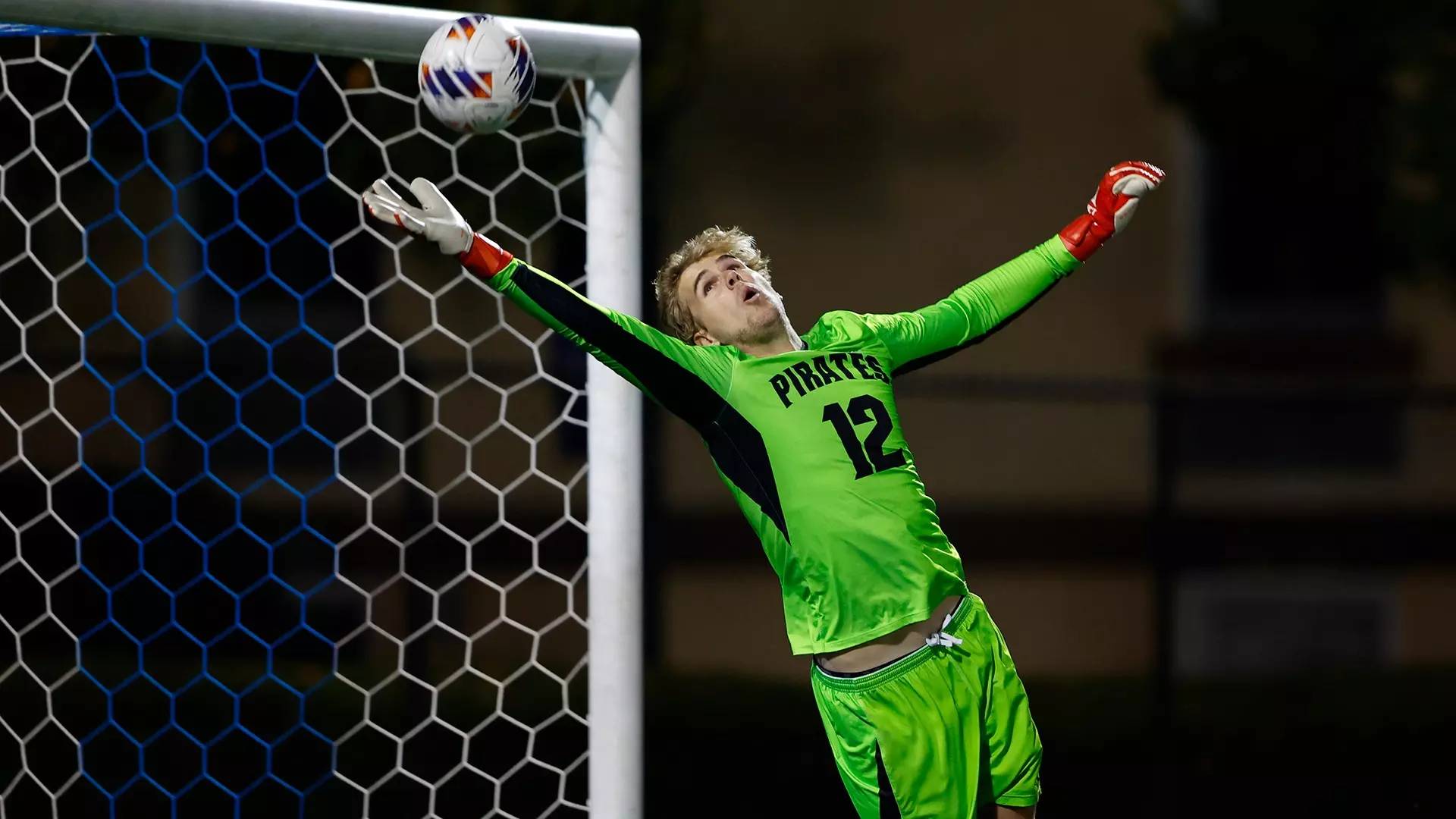 Soren Jensen attempting to save a goal vs Columbia