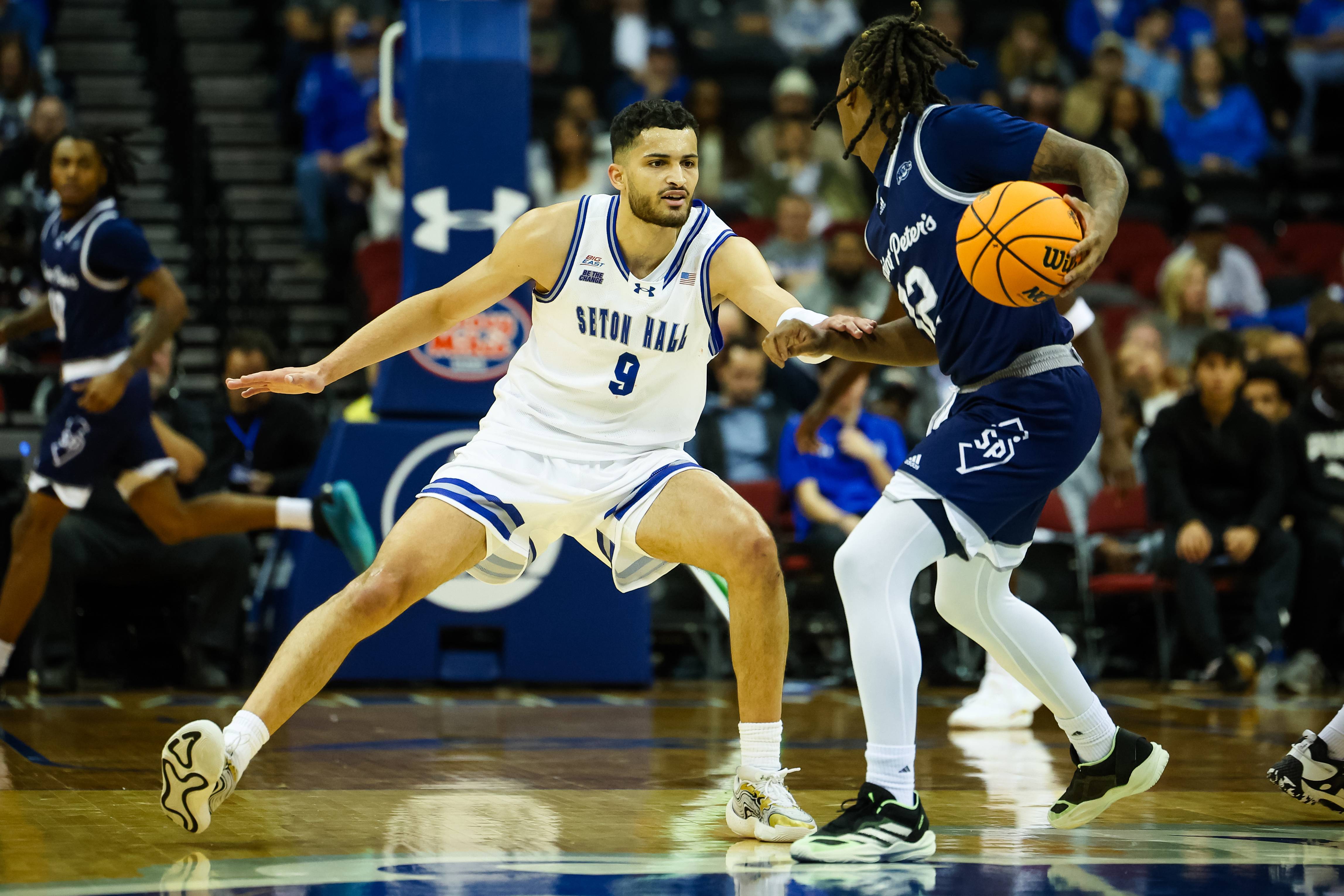 Yacine Toumi's (9) stout defense helped secure a victory for the Pirates on opening night.